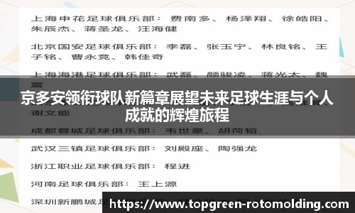 京多安领衔球队新篇章展望未来足球生涯与个人成就的辉煌旅程